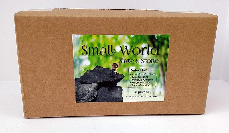 Small World Slate & Stone Natural Slate Stone 3 to 5 inch Rocks for Miniature and Fairy Garden, Aquascaping Aquariums, Reptile enclosures & Model Railroad. (5lbs) - Image 4